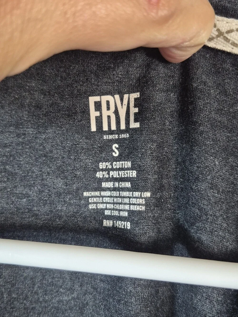 Frye Men's Notched Button Down Sleepwear Shirt Heathered Black Size Small